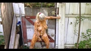 Blonde pooping and smearing outdoor, ScatKings.com Scat Porn 2 ScatKings.com Scat Porn