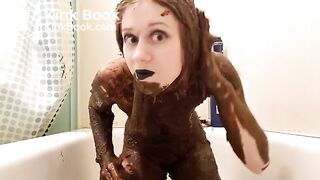 Goth Girl SMEARS her entire body with shit, ScatKings.com Scat Porn 23 ScatKings.com Scat Porn