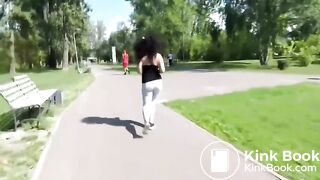 Russian babe leggings poop in a park, ScatKings.com Scat Porn 5 ScatKings.com Scat Porn